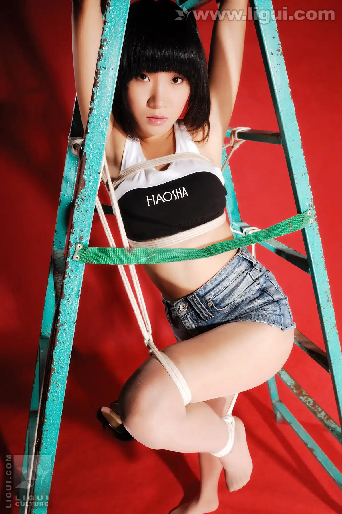 [Ligui丽柜] 2009.01.04 玩“夹心饼干”快节奏围裹俏足美人 Model 伊园 - 第1张