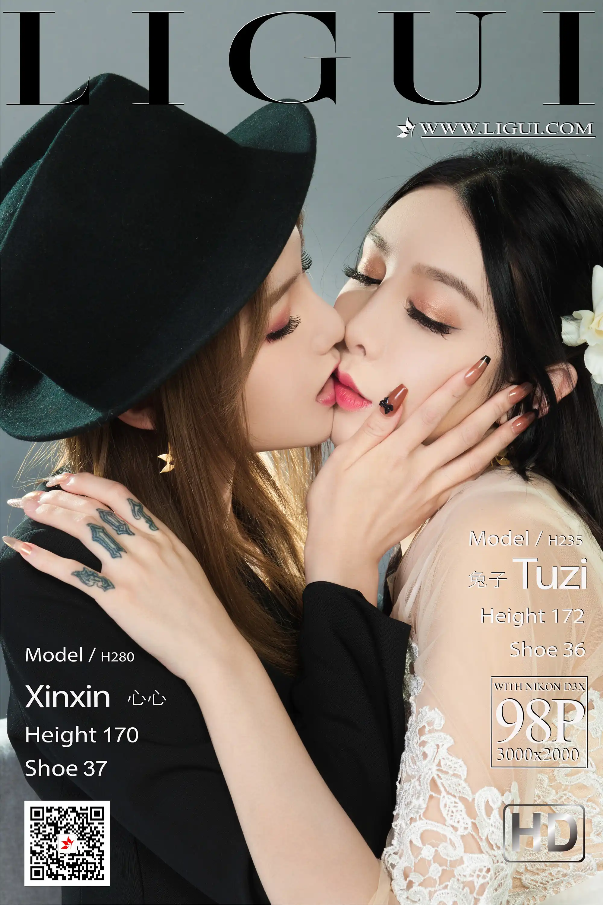 [Ligui丽柜] 2021.07.09 Model《双生花-一吻定情》兔子&心心[98+1P／124MB] - 第1张