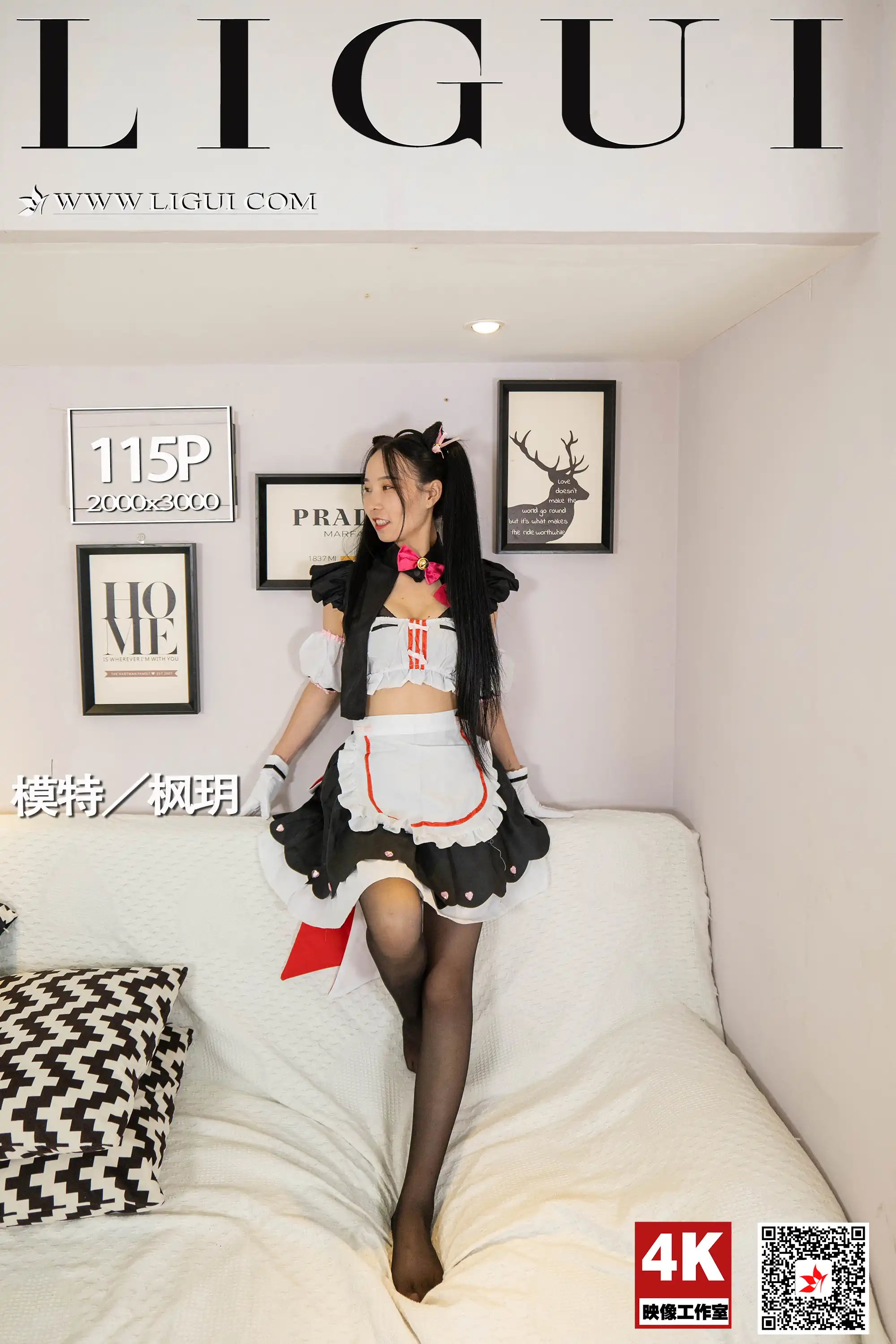 [Ligui丽柜] 2021.09.22 《猫娘乐园-巧克力-皮带捆绑-环形口枷》枫玥[115+1P／113MB] - 第1张