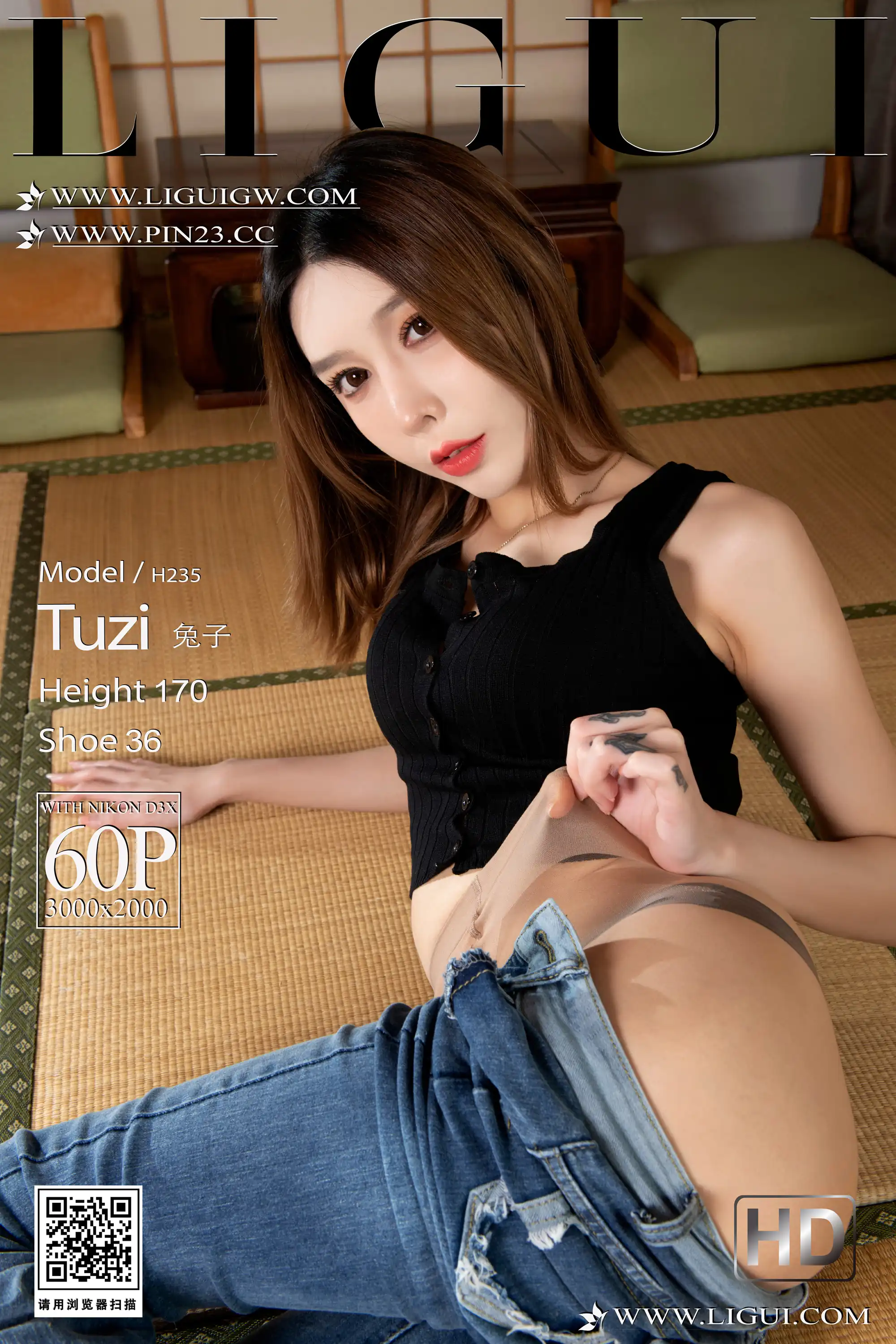 Ligui丽柜 2024.04.08 牛仔裤里丝 兔子[60+1P／83MB] - 第1张