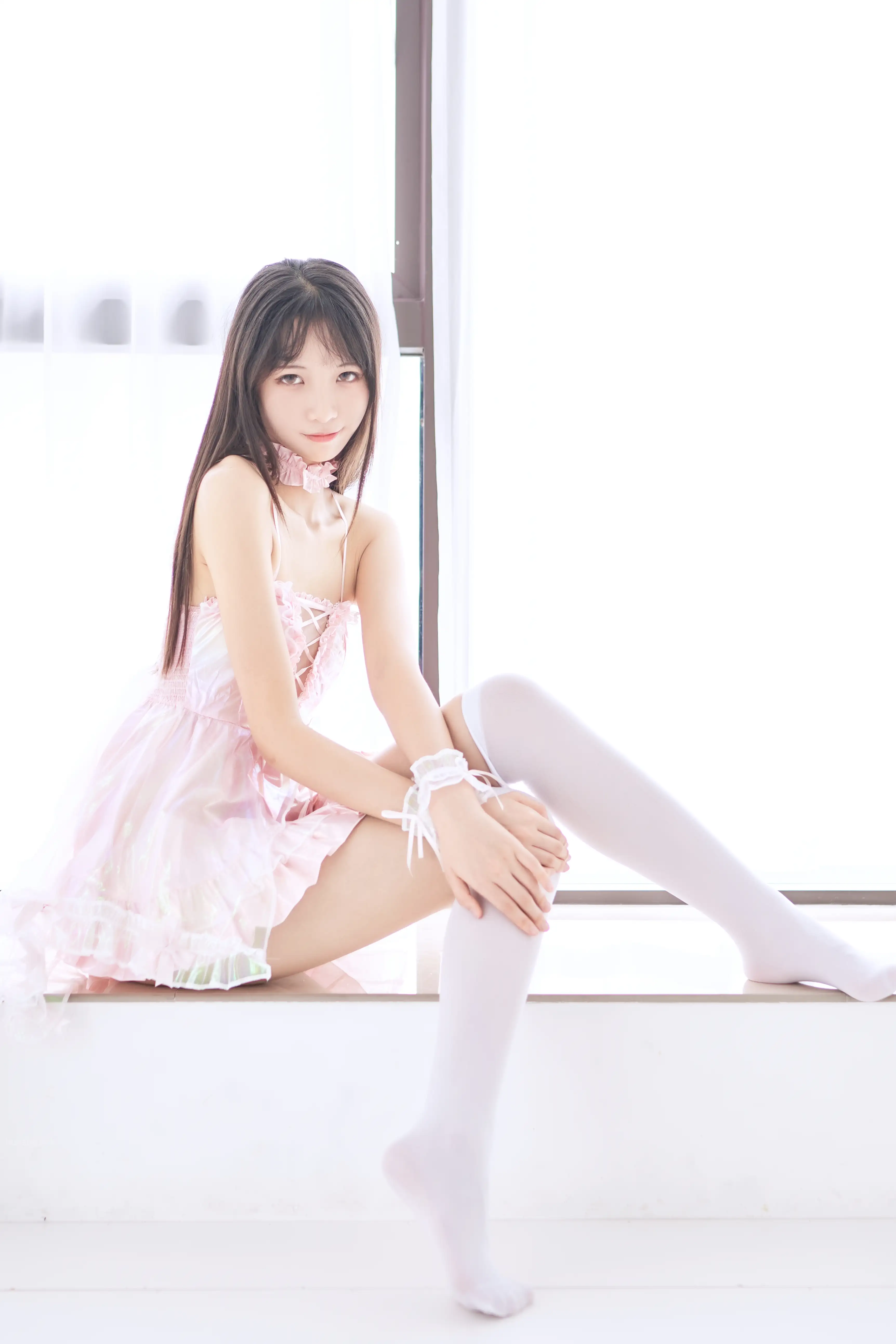 西瓜少女 NO.015 家粉红吊带裙种草返图 - 第7张