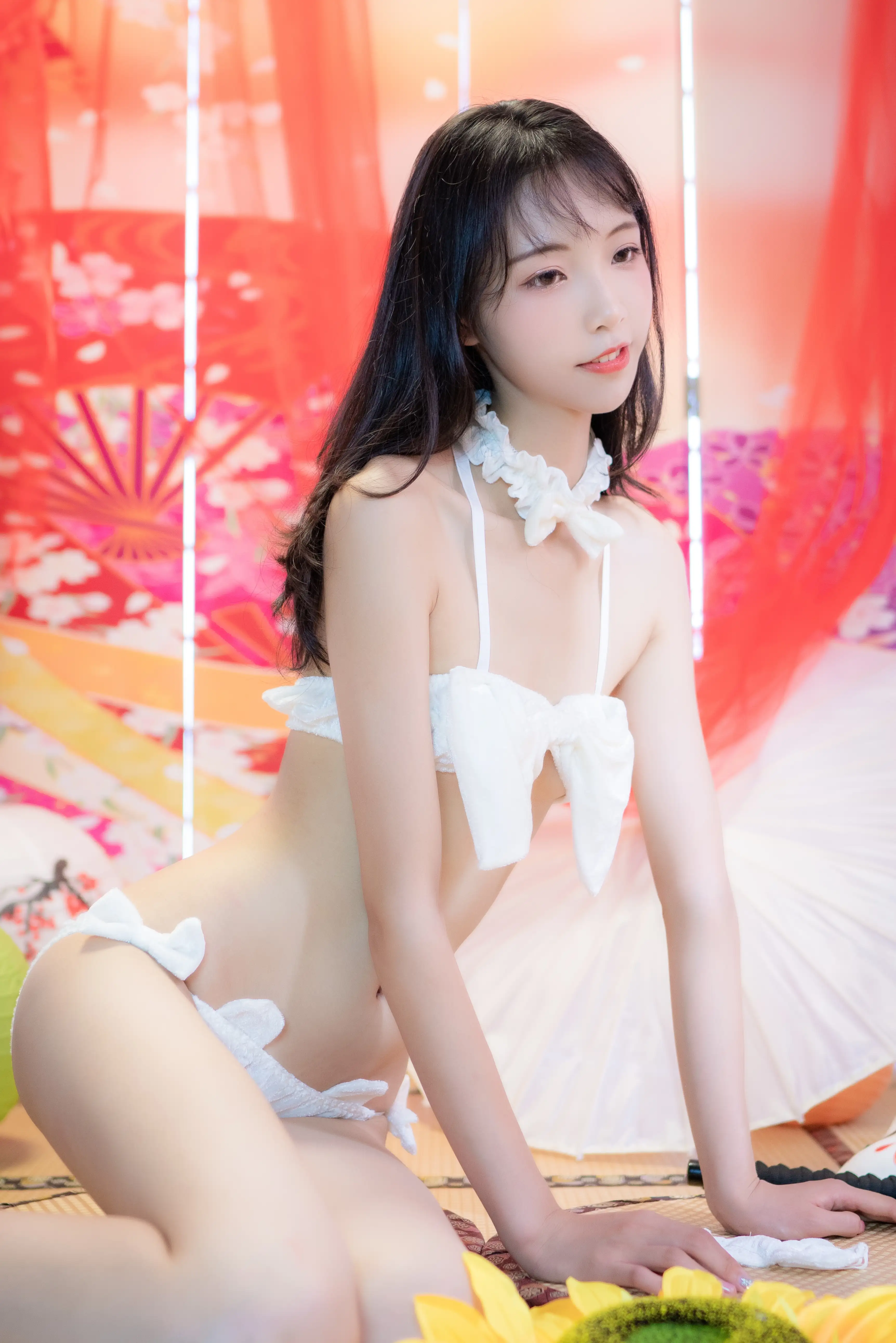 西瓜少女 NO.031 日系棚拍白猫咪内衣