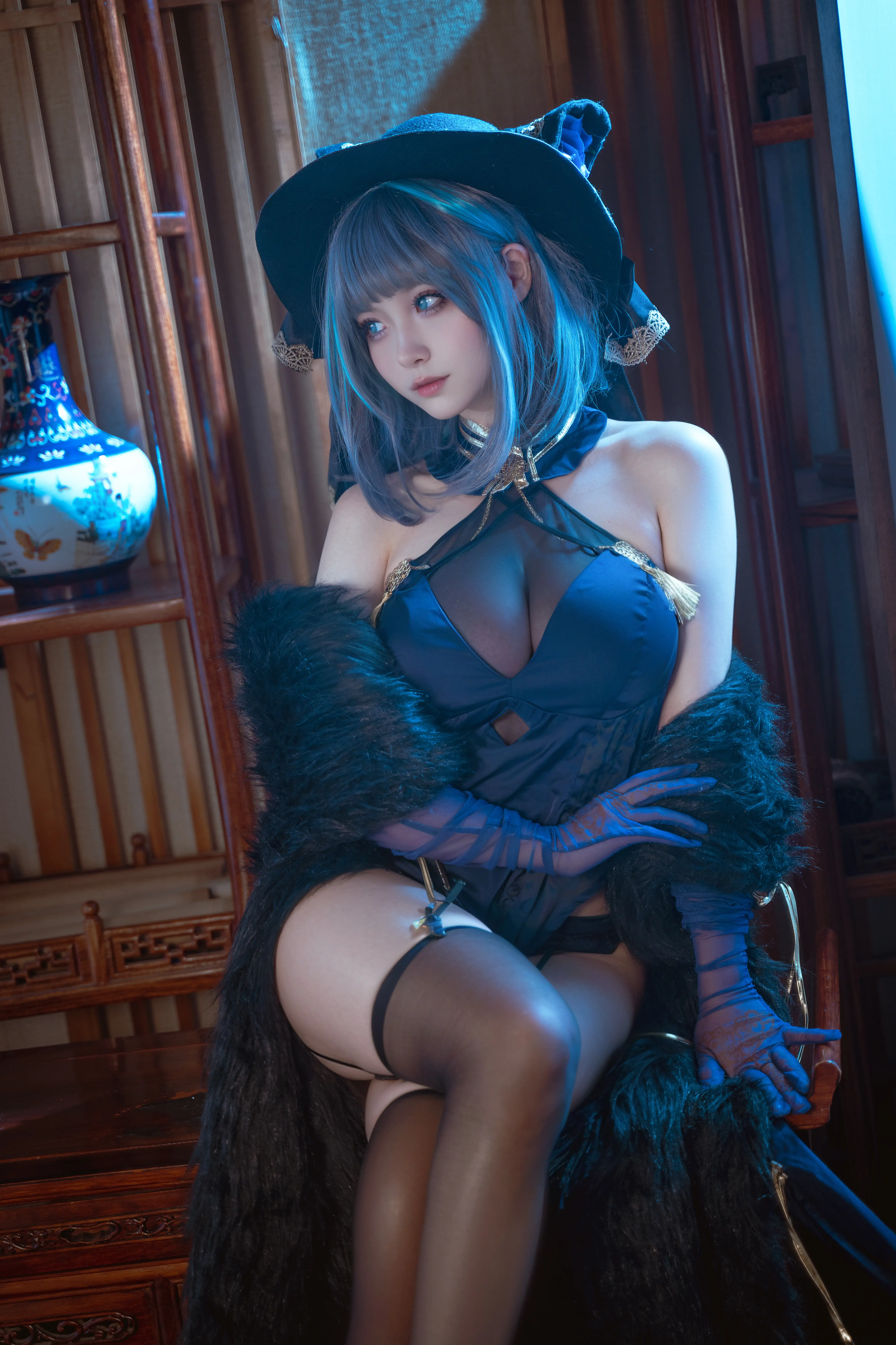 Seya-狮砸 NO.036 碧蓝航线 柴郡 旗袍 [12P 140MB] - 第7张