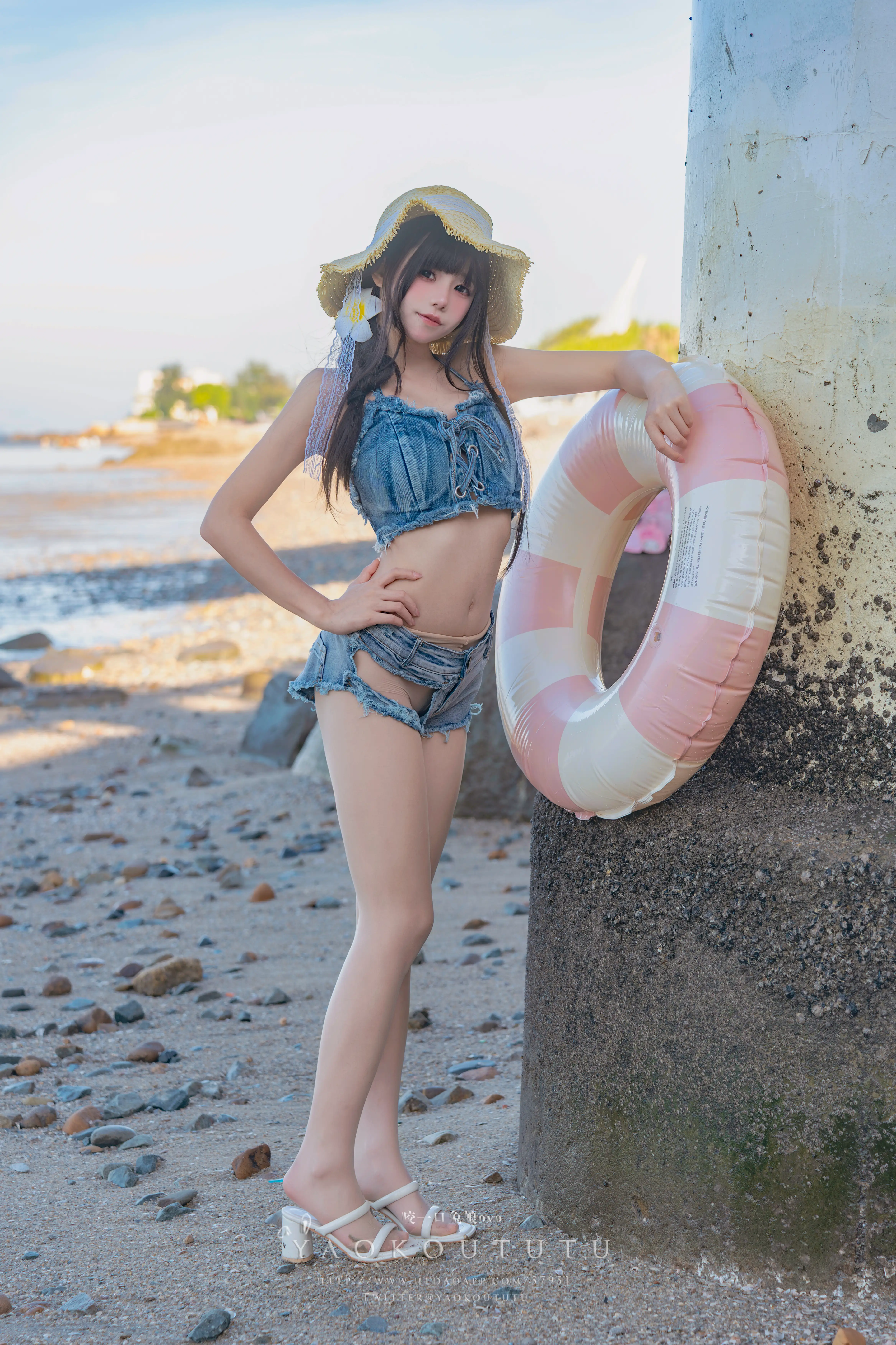 咬一口兔娘(黏黏团子兔) – NO.085『海の夏日』Shotgun[83P-1V-1.44G] - 第3张