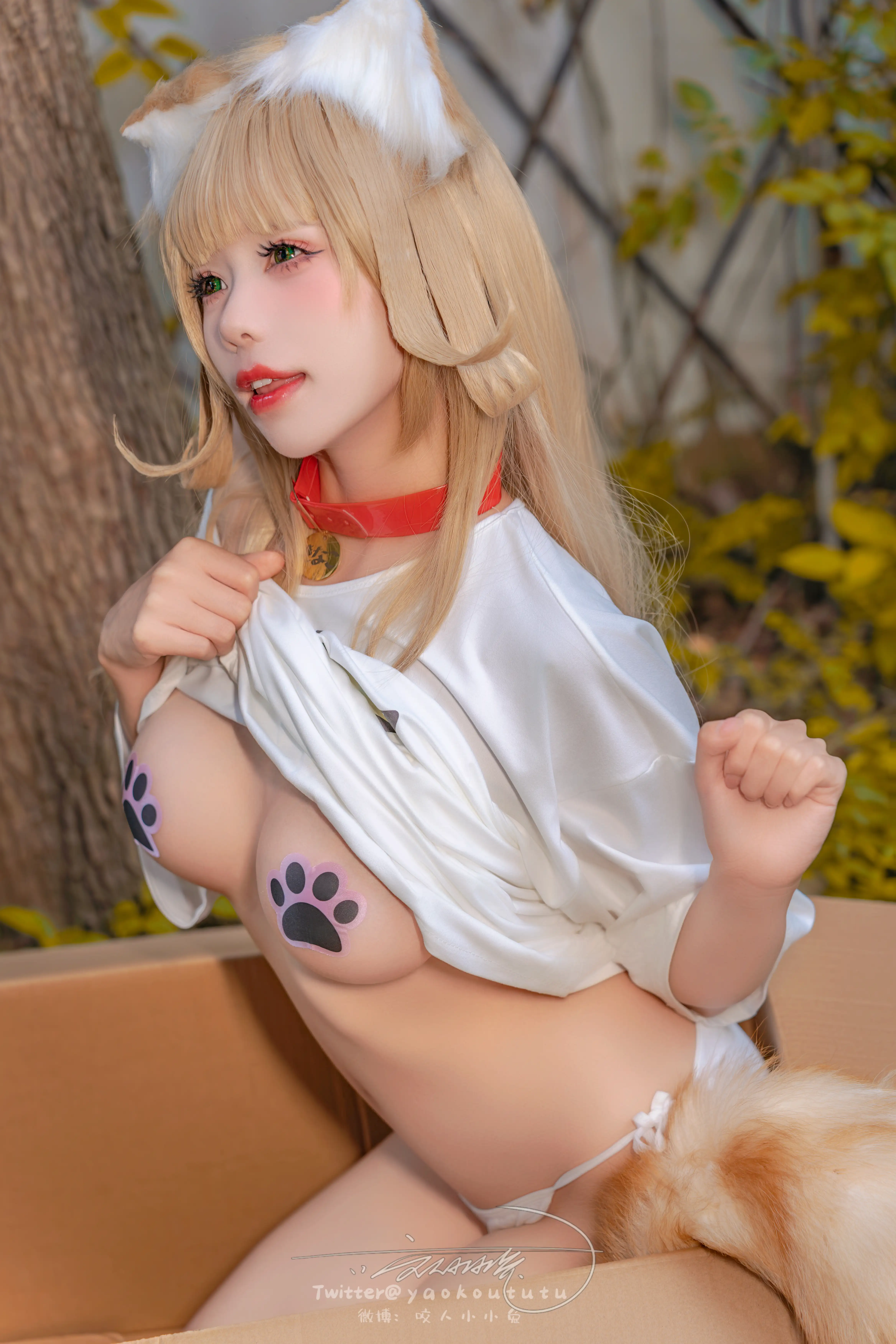 咬一口兔娘(黏黏团子兔) – NO.124 24.1月 捡到一只黄豆粉 UNI[76P-1V-702.8M] - 第2张