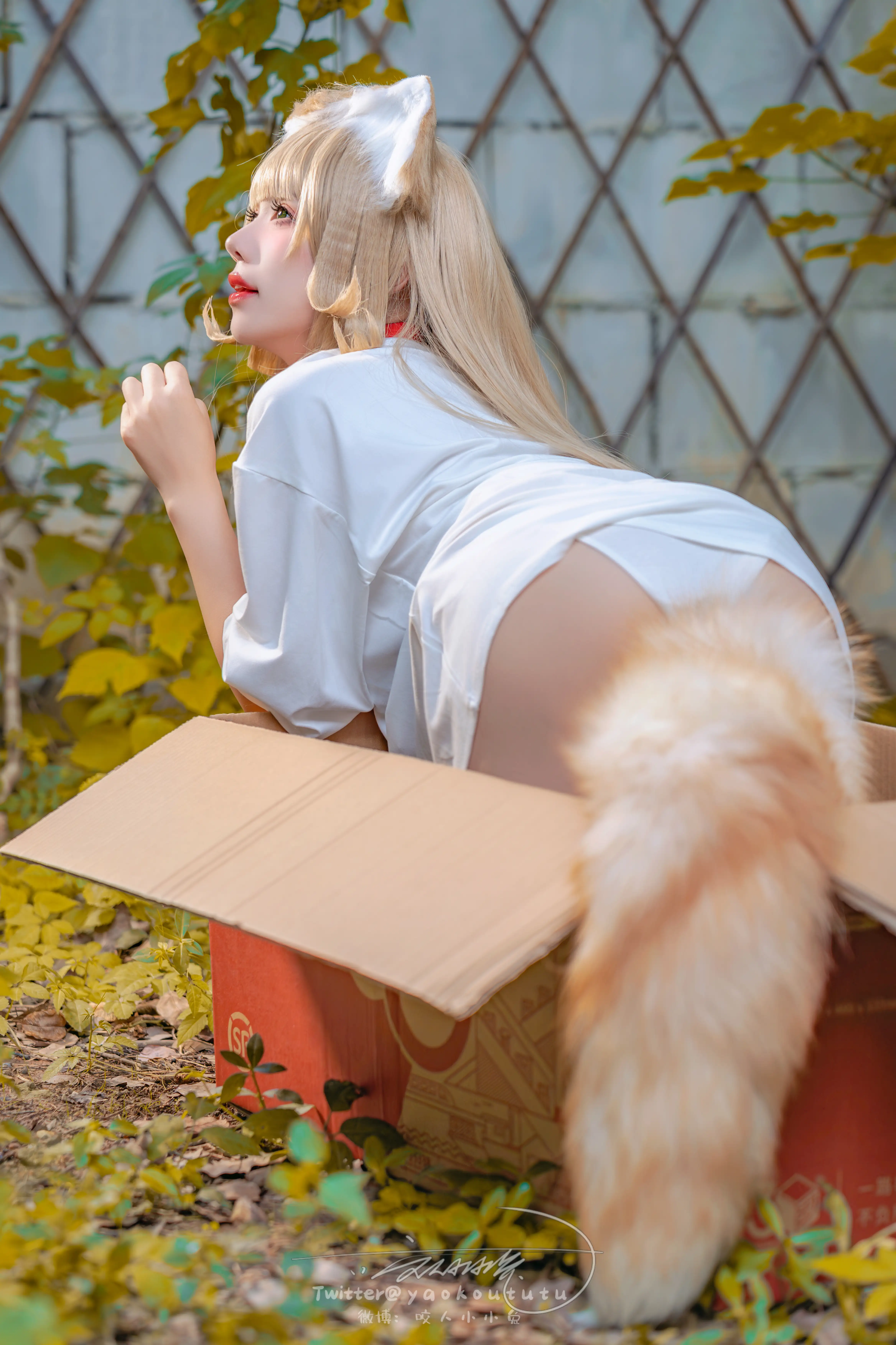 咬一口兔娘(黏黏团子兔) – NO.124 24.1月 捡到一只黄豆粉 UNI[76P-1V-702.8M] - 第7张