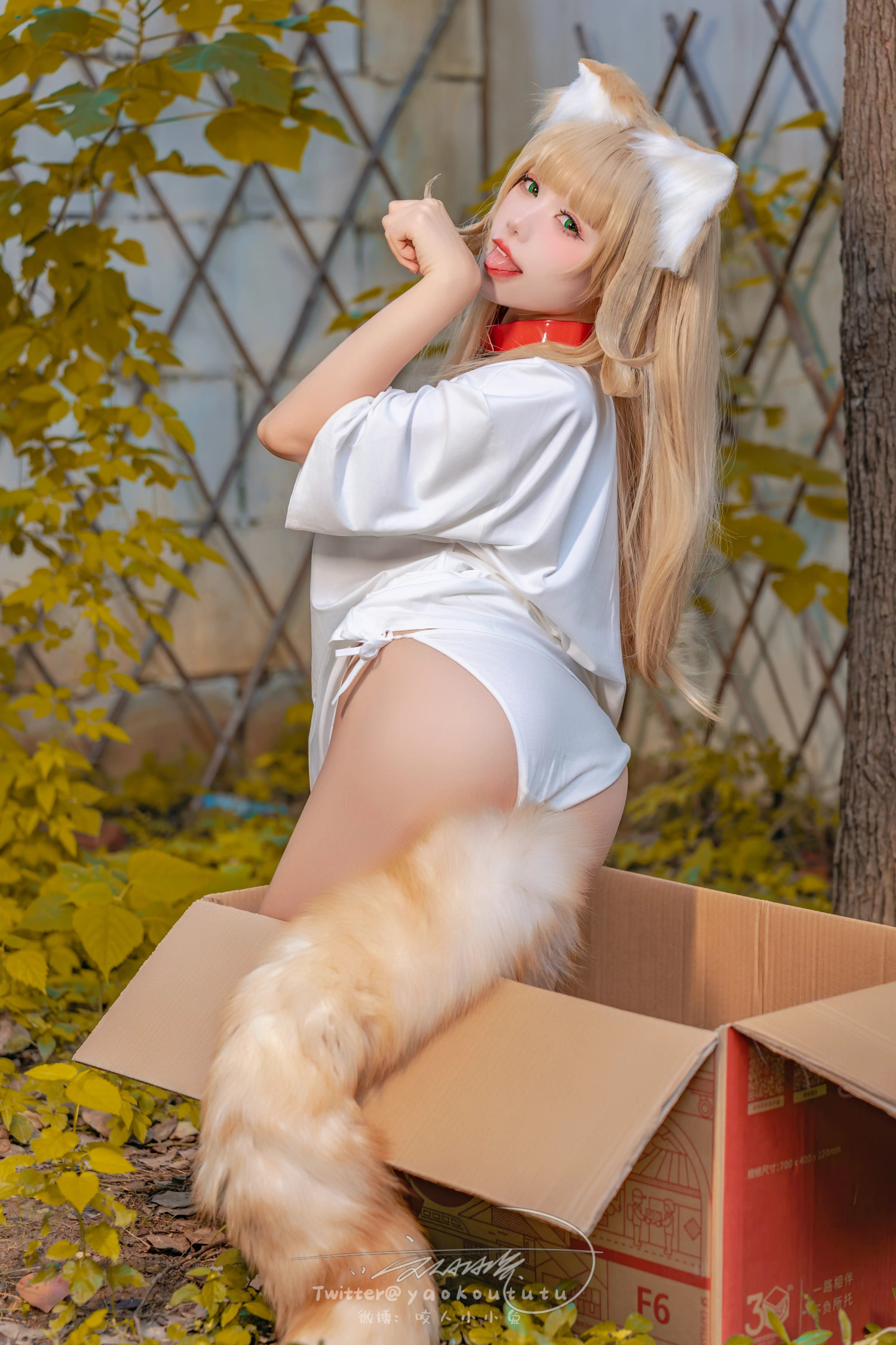 咬一口兔娘(黏黏团子兔) – NO.124 24.1月 捡到一只黄豆粉 UNI[76P-1V-702.8M] - 第8张