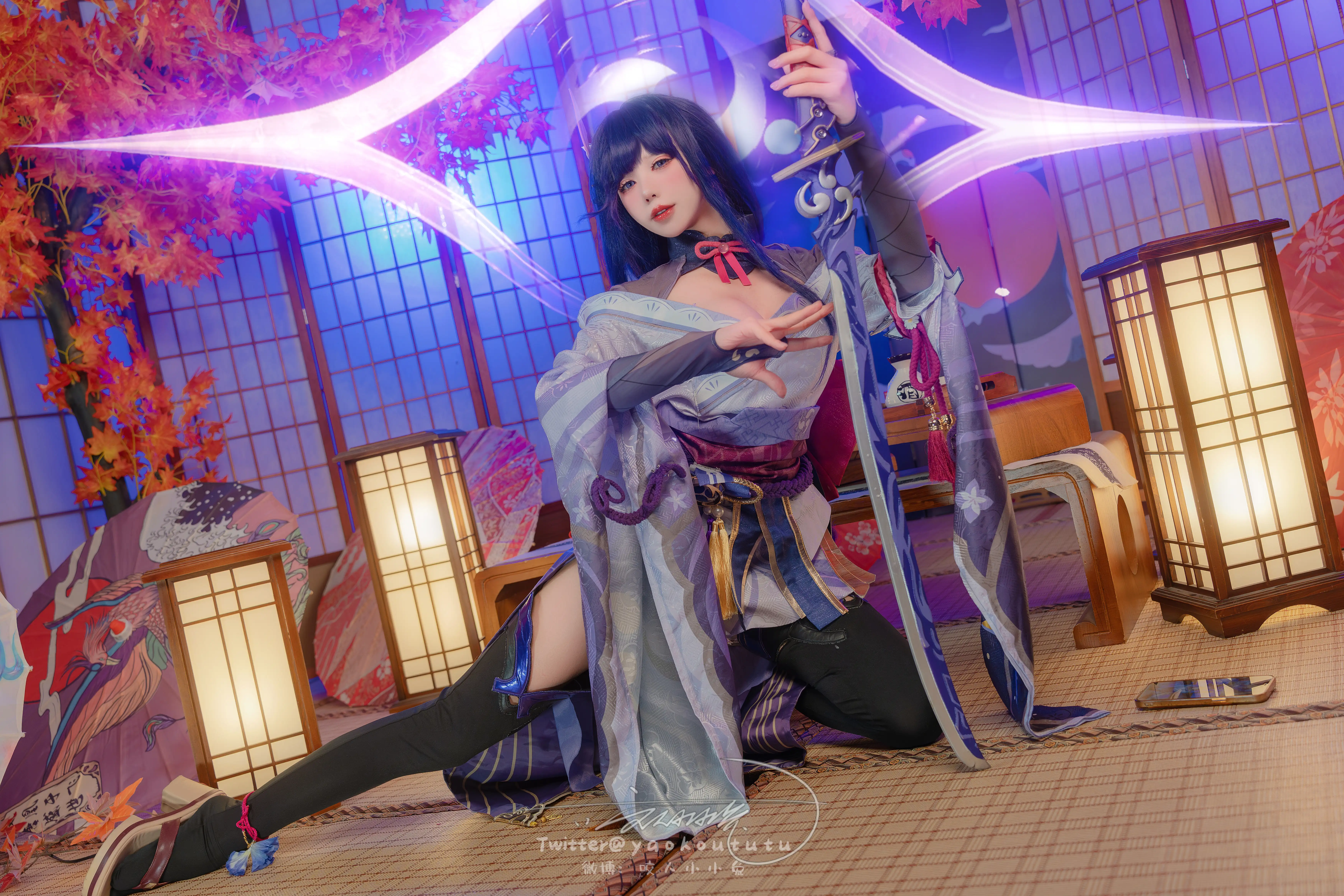 咬一口兔娘(黏黏团子兔) – NO.133 24年3月作品原神雷电将军[76P-1V-1004.5M] - 第4张