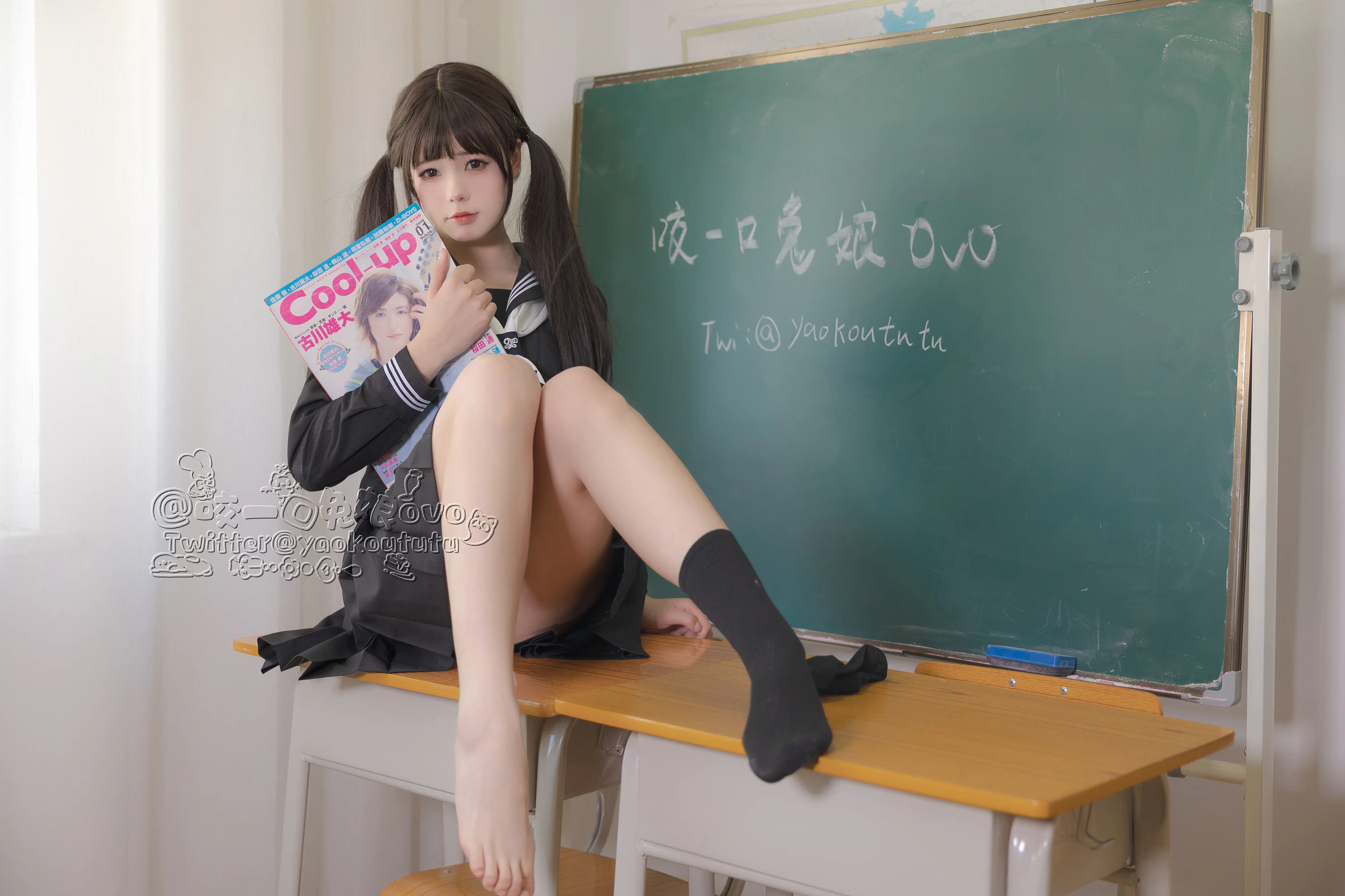 咬一口兔娘(黏黏团子兔) - NO.001 放课后[54P1V-664M] - 第4张