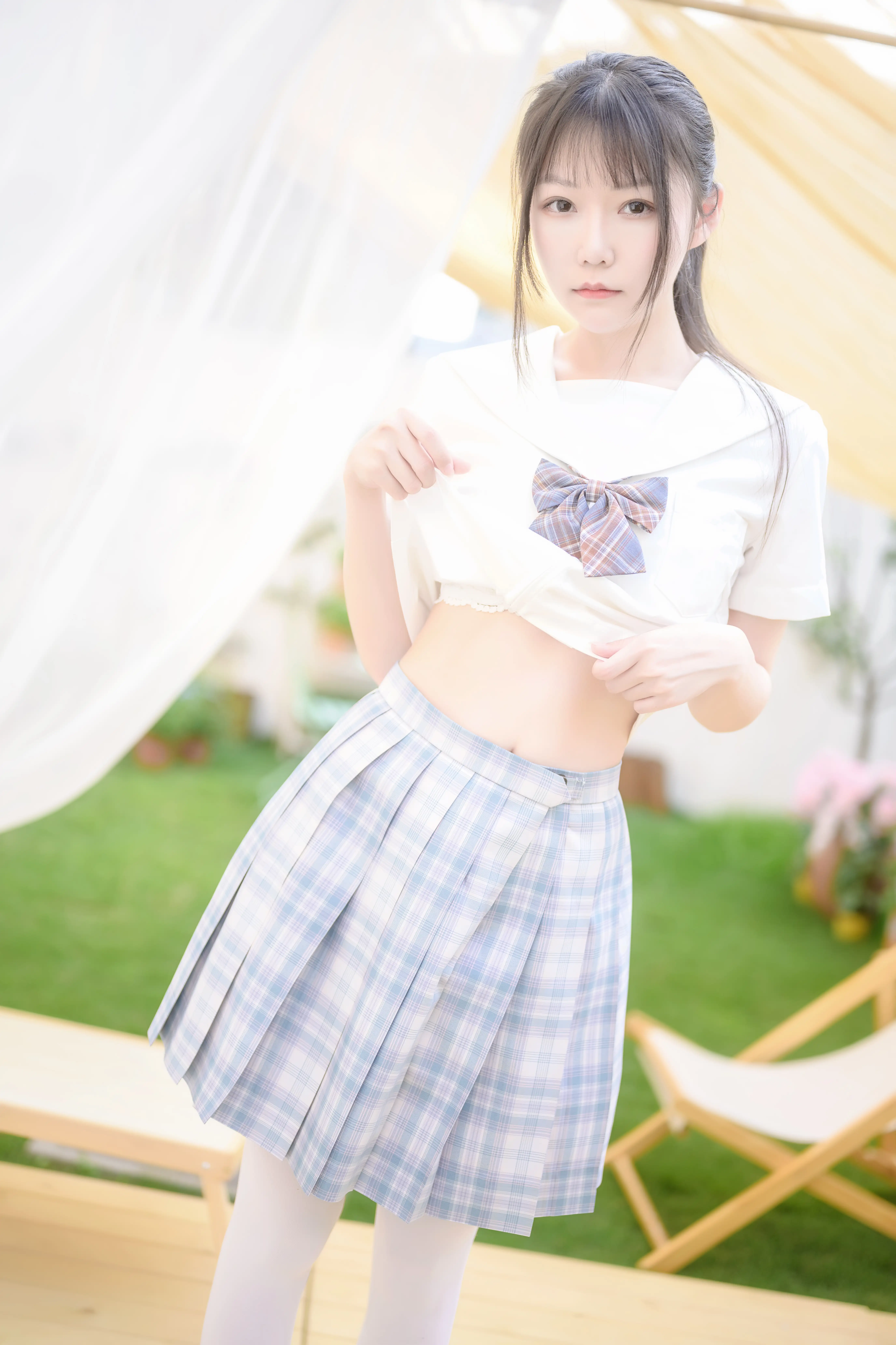 香草喵露露 NO.009 阳光庭院制服 [50P-714MB] - 第3张