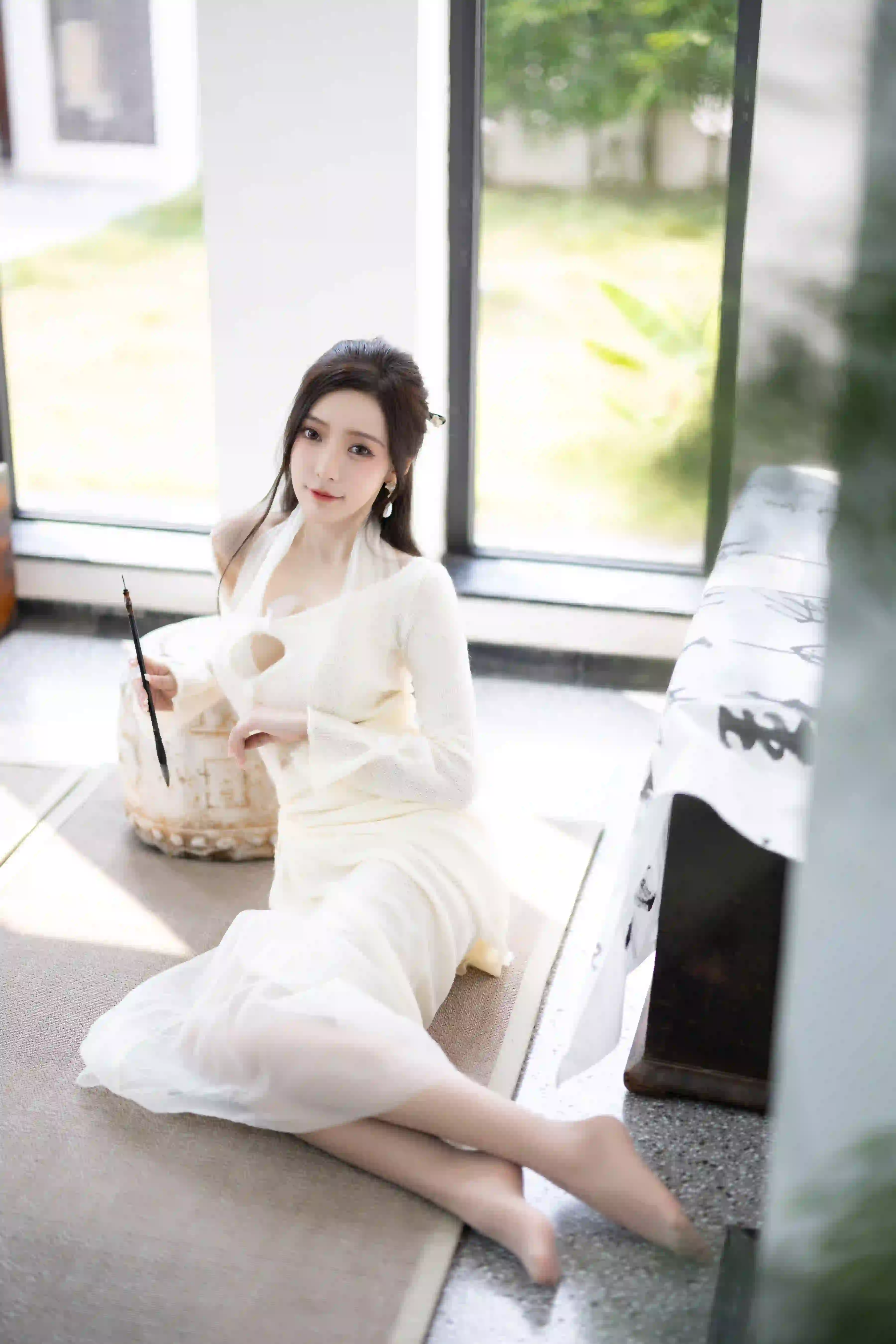 王馨瑶 NO.021 内购无水印 NO.5846 白色连衣裙 字画 [101P 209.13 MB] - 第1张